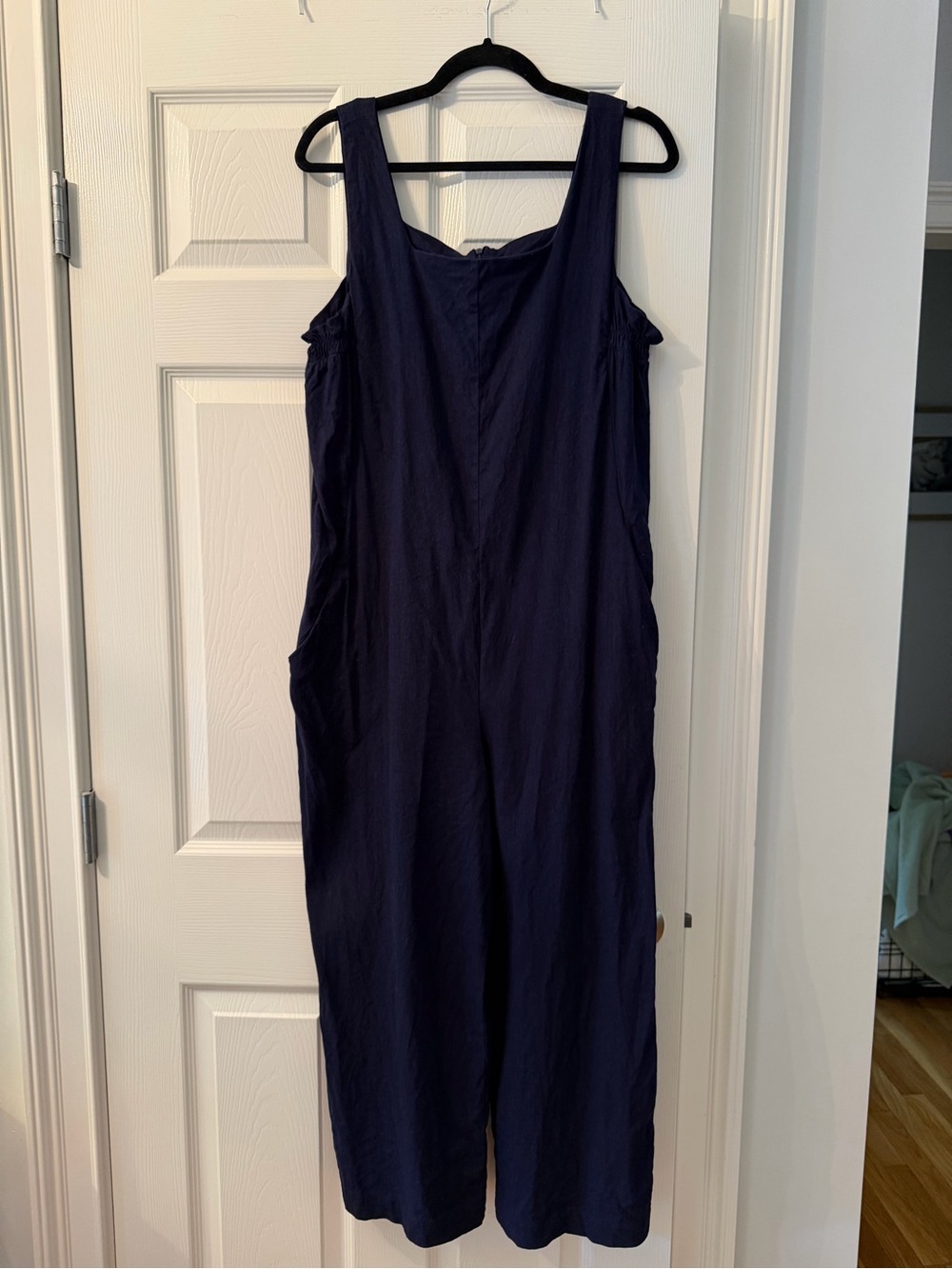 Halston Heritage Navy Sleeveless Wide-Leg Jumpsuit